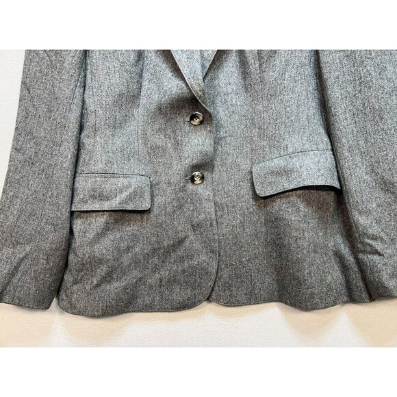Evan-Picone Women's Preppy Office 2 Button Wool Blend Blazer Jacket Gray - Picture 7 of 12